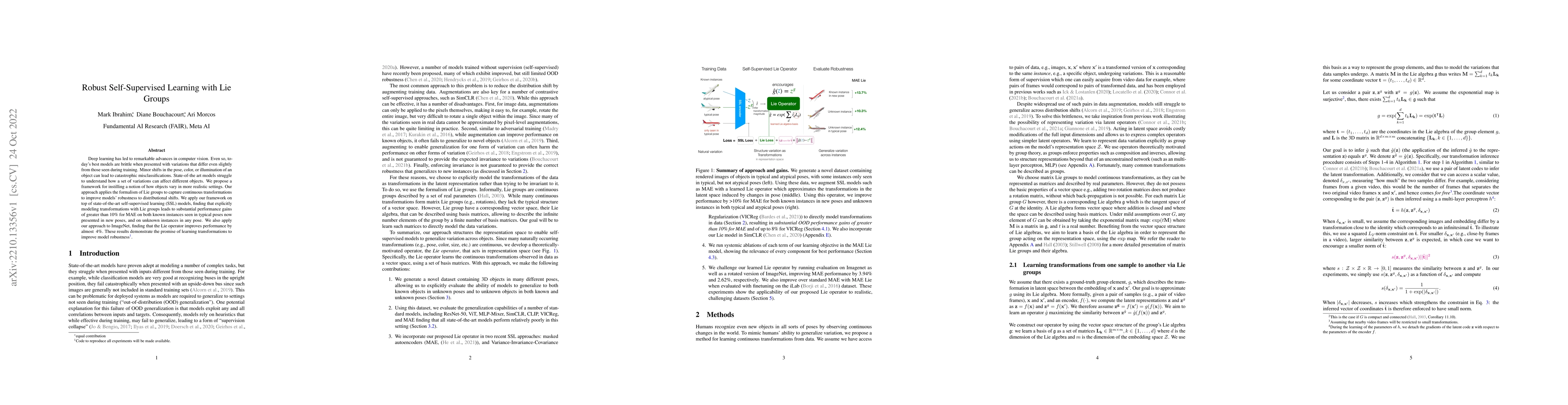 Thumbnail for Robust Self-Supervised Learning with Lie Groups