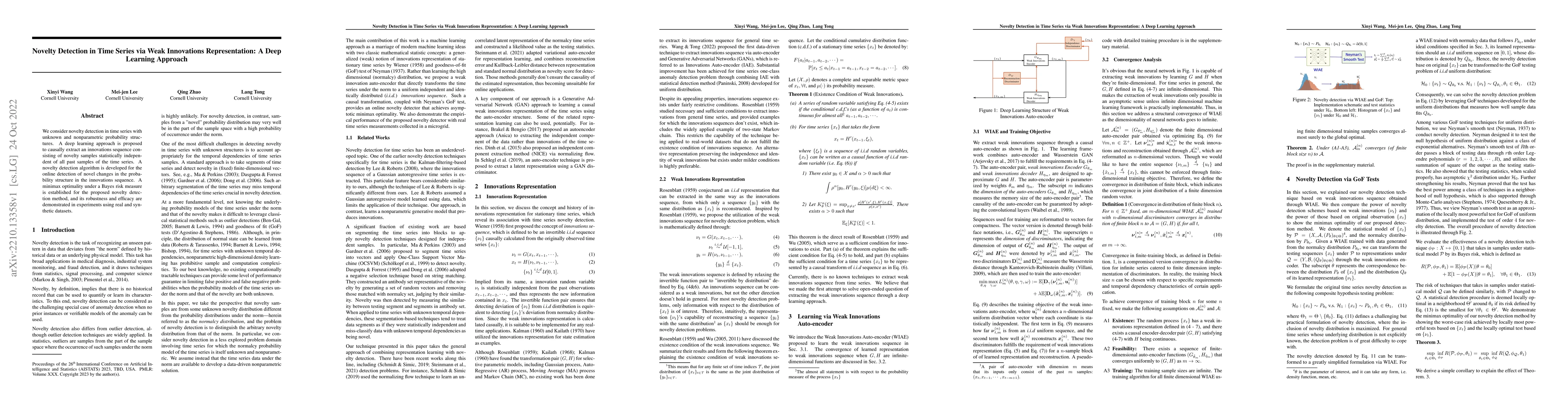 Thumbnail for Novelty Detection in Time Series via Weak Innovations Representation: A
  Deep Learning Approach