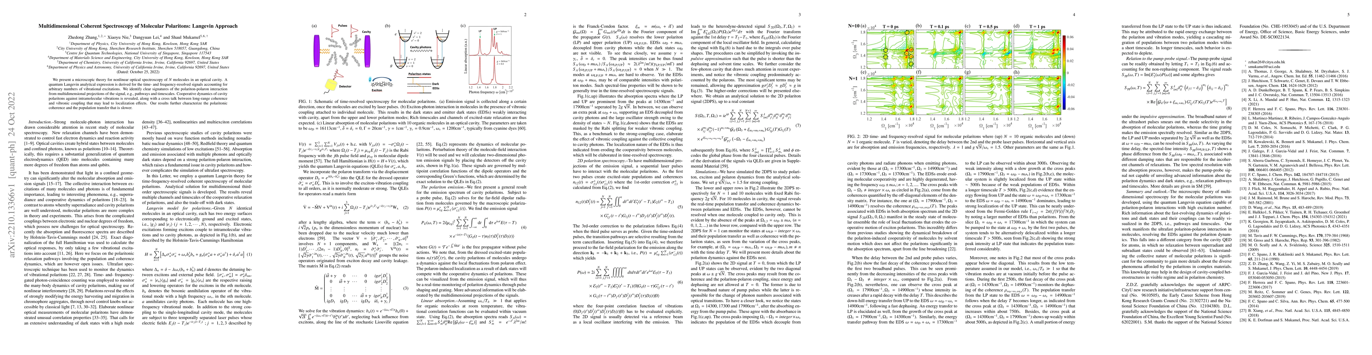 Thumbnail for Multidimensional Coherent Spectroscopy of Molecular Polaritons: Langevin
  Approach