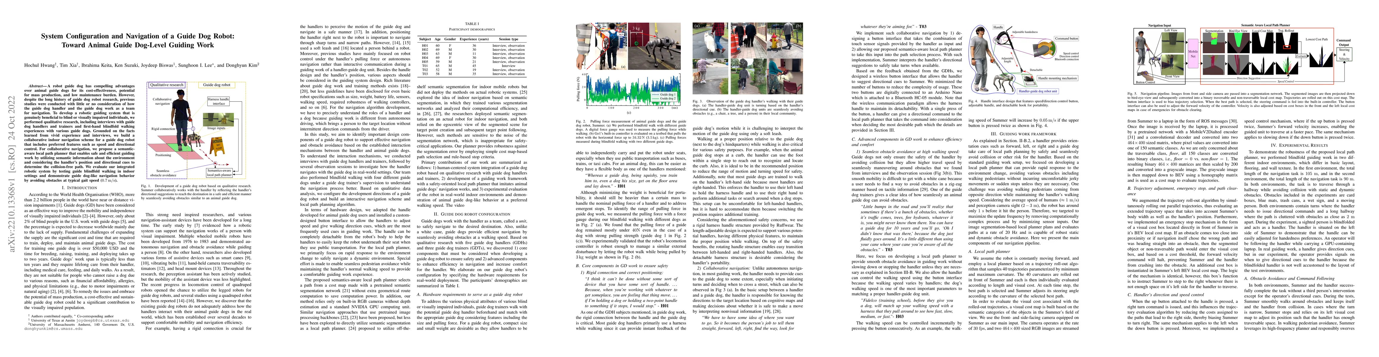 Thumbnail for System Configuration and Navigation of a Guide Dog Robot: Toward Animal
  Guide Dog-Level Guiding Work