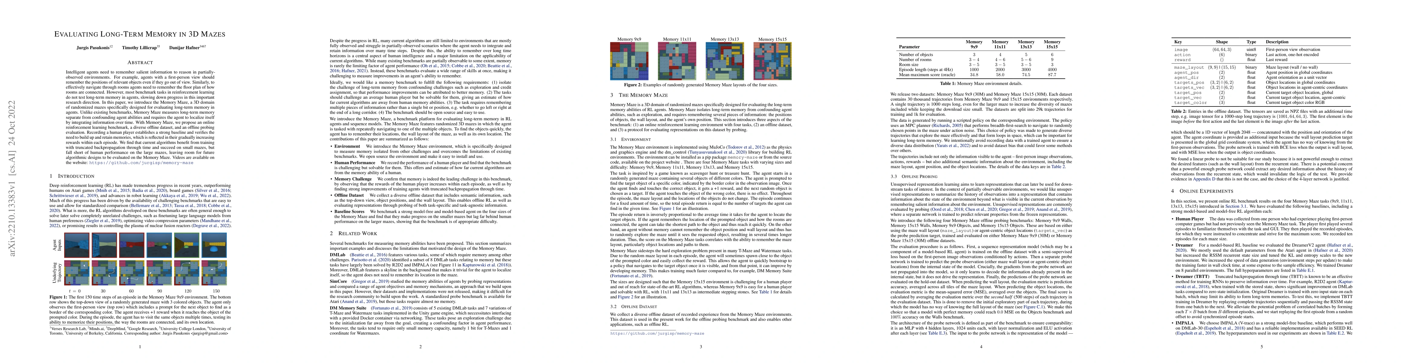 Thumbnail for Evaluating Long-Term Memory in 3D Mazes