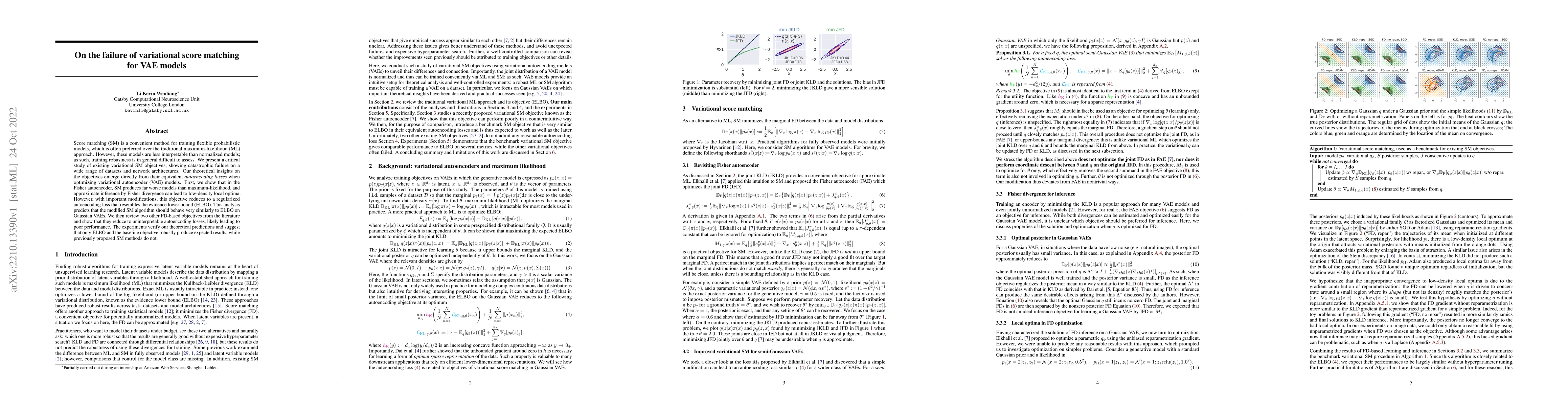 Thumbnail for On the failure of variational score matching for VAE models