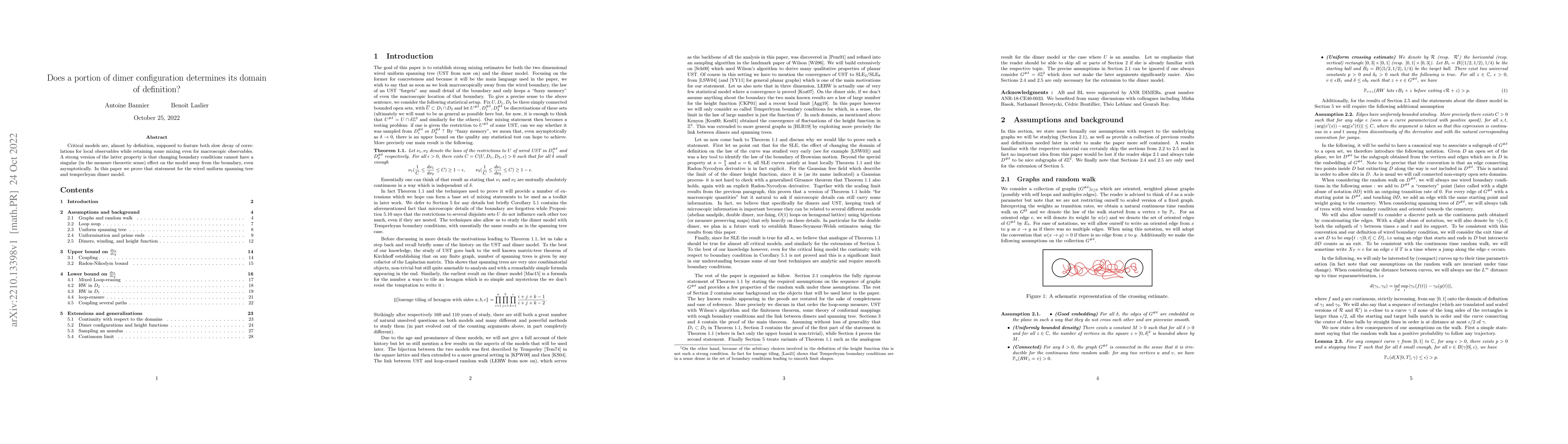 Thumbnail for Does a portion of dimer configuration determines its domain of
  definition?