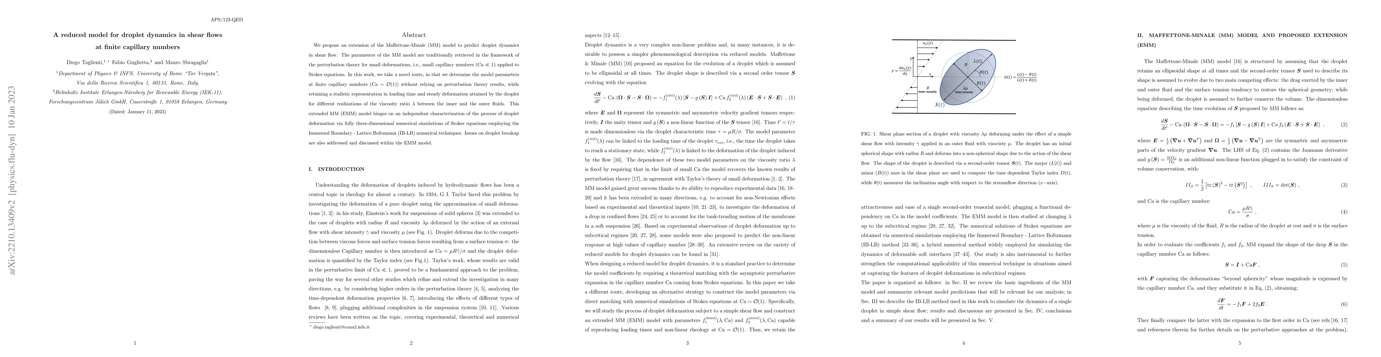 Thumbnail for A reduced model for droplet dynamics in shear flows at finite capillary
  numbers