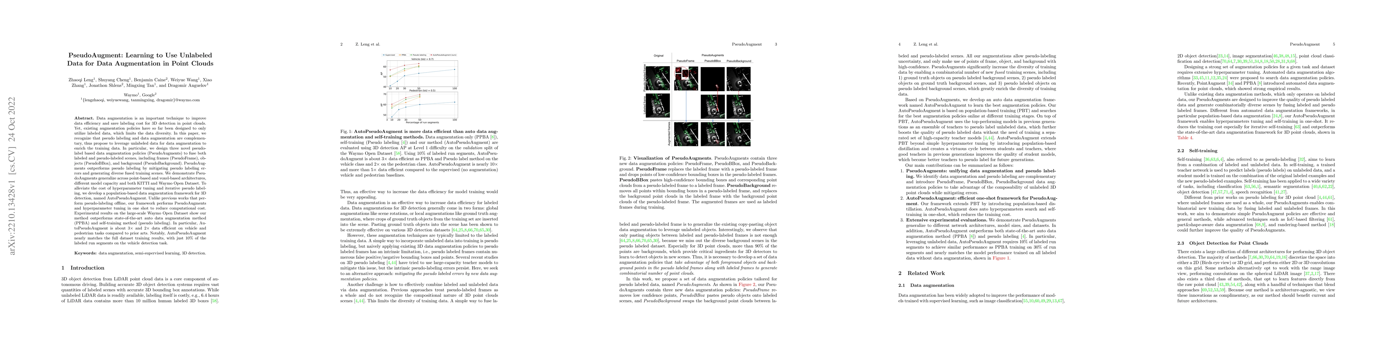 Thumbnail for PseudoAugment: Learning to Use Unlabeled Data for Data Augmentation in
  Point Clouds