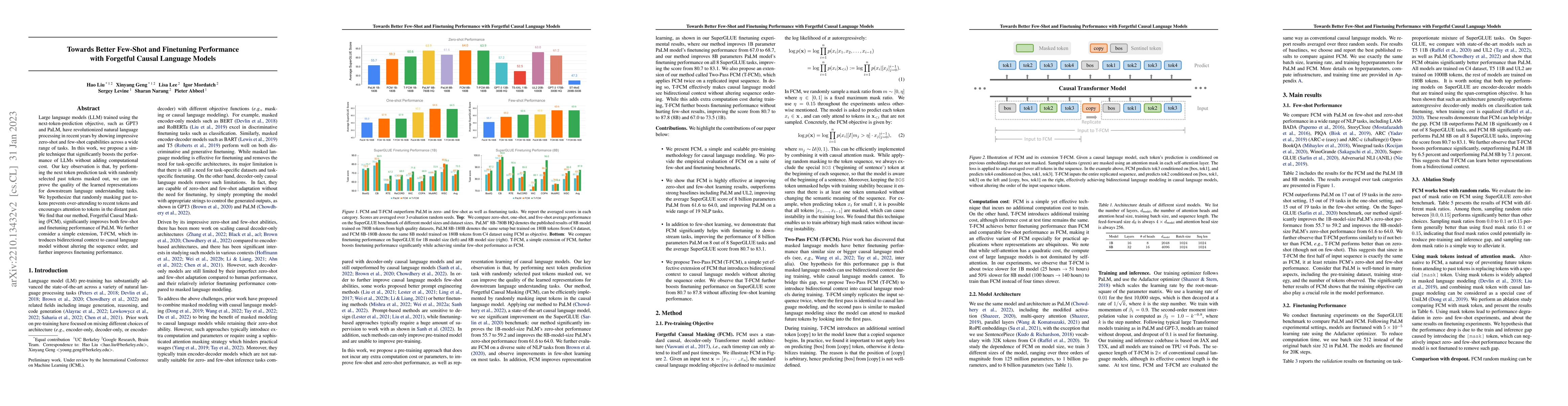 Thumbnail for Towards Better Few-Shot and Finetuning Performance with Forgetful Causal
  Language Models