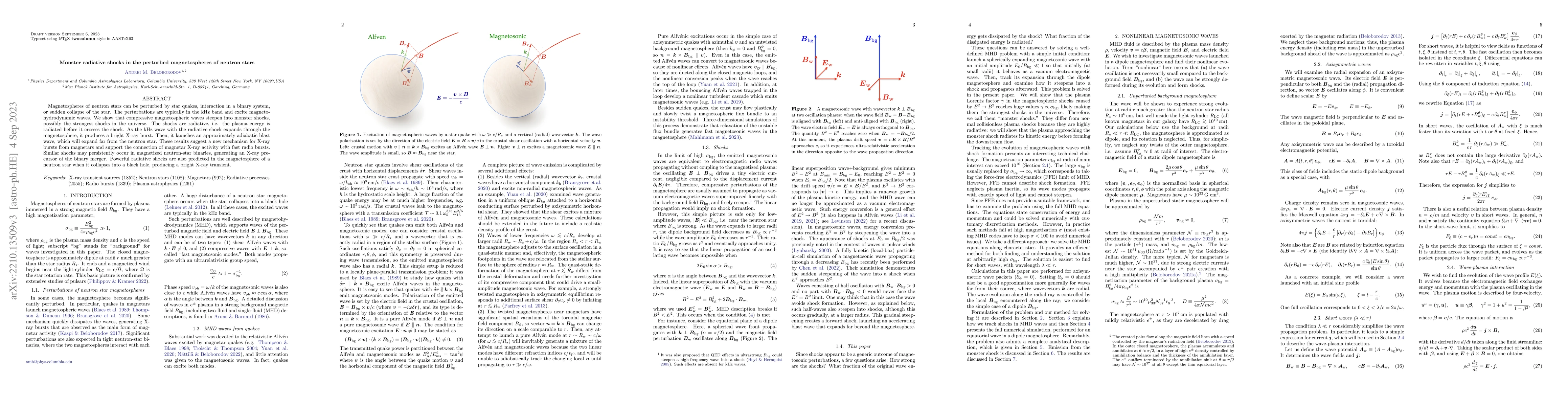 Thumbnail for Monster radiative shocks in the perturbed magnetospheres of neutron
  stars