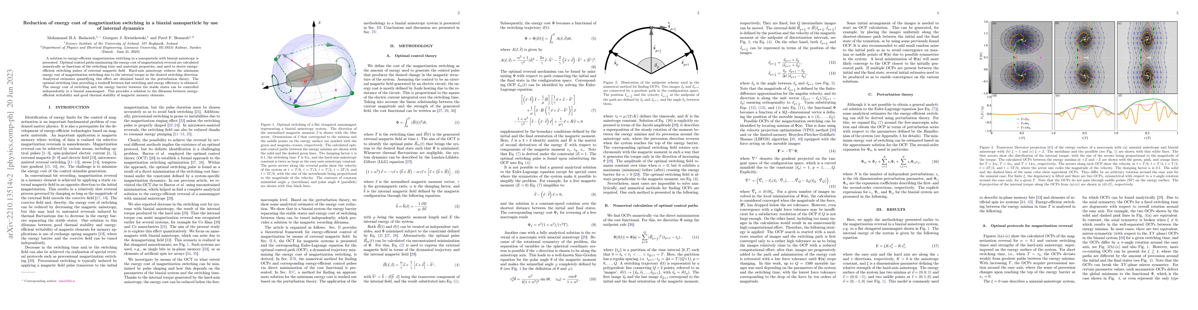 Thumbnail for Reduction of energy cost of magnetization switching in a biaxial
  nanoparticle by use of internal dynamics