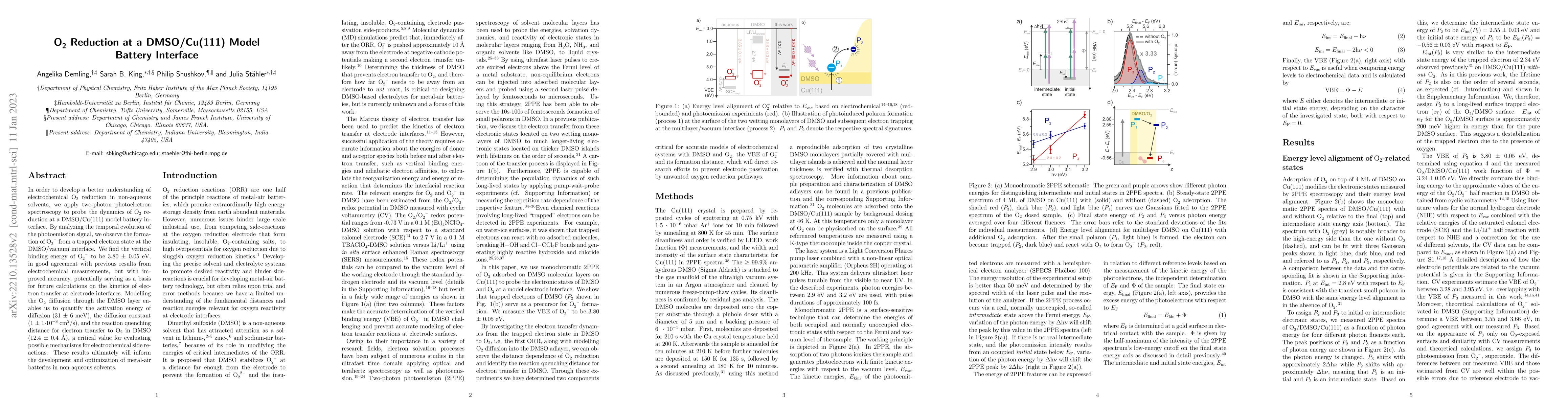 Thumbnail for $\mathrm{O_2}$ reduction at a DMSO/Cu(111) model battery interface