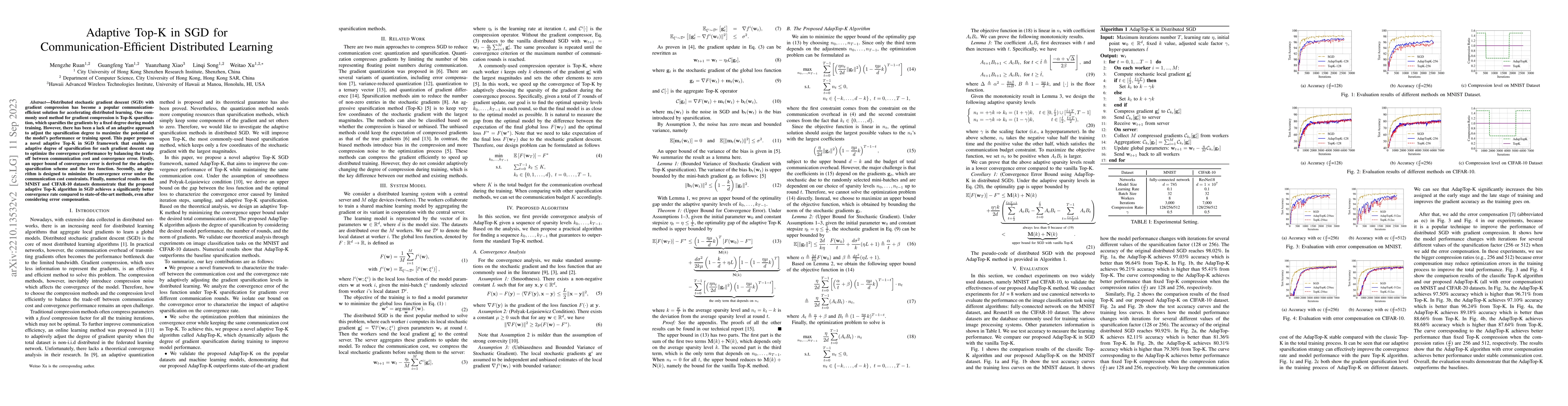Thumbnail for Adaptive Top-K in SGD for Communication-Efficient Distributed Learning