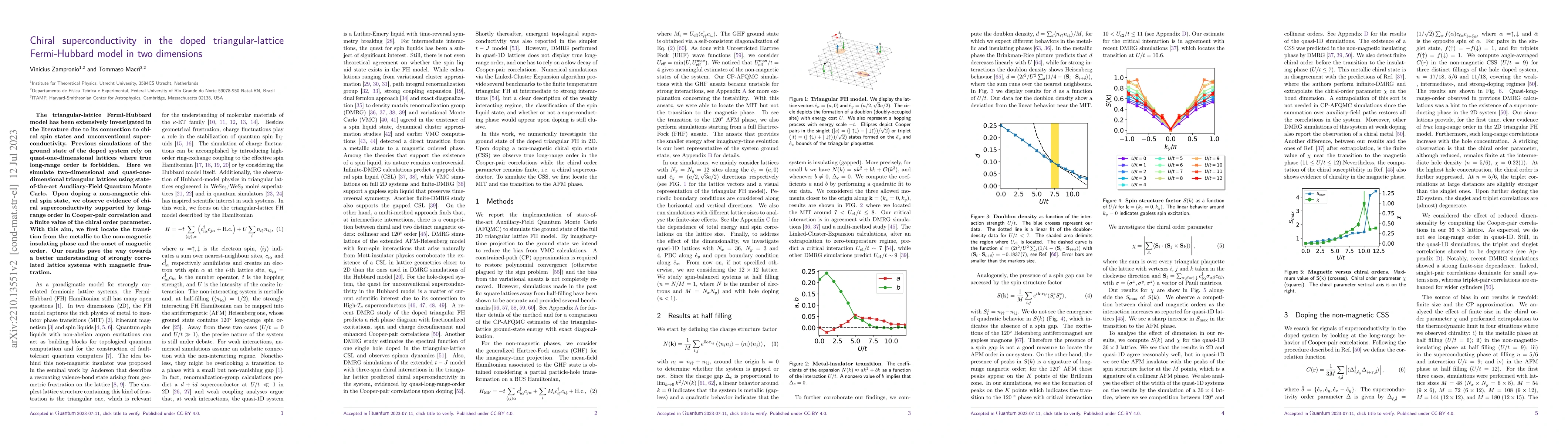 Thumbnail for Chiral superconductivity in the doped triangular-lattice Fermi-Hubbard
  model in two dimensions