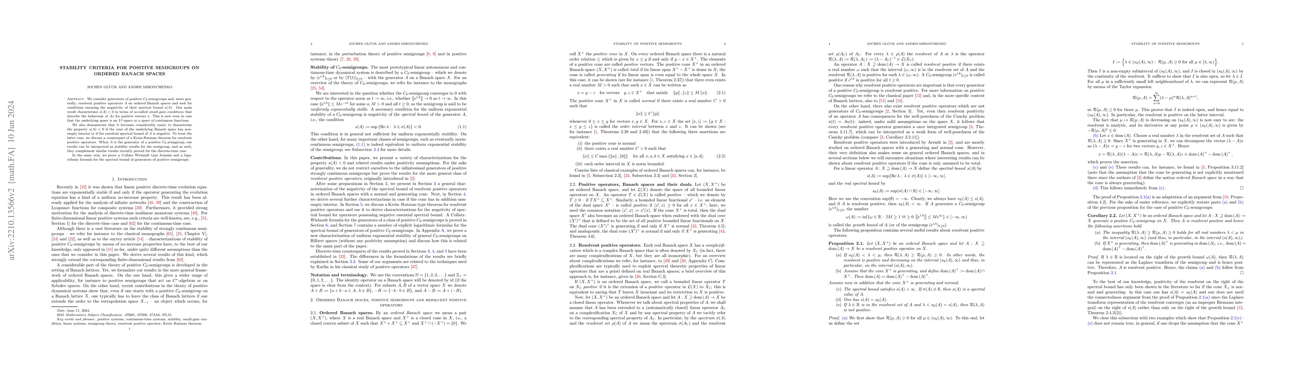 Thumbnail for Stability criteria for positive semigroups on ordered Banach spaces