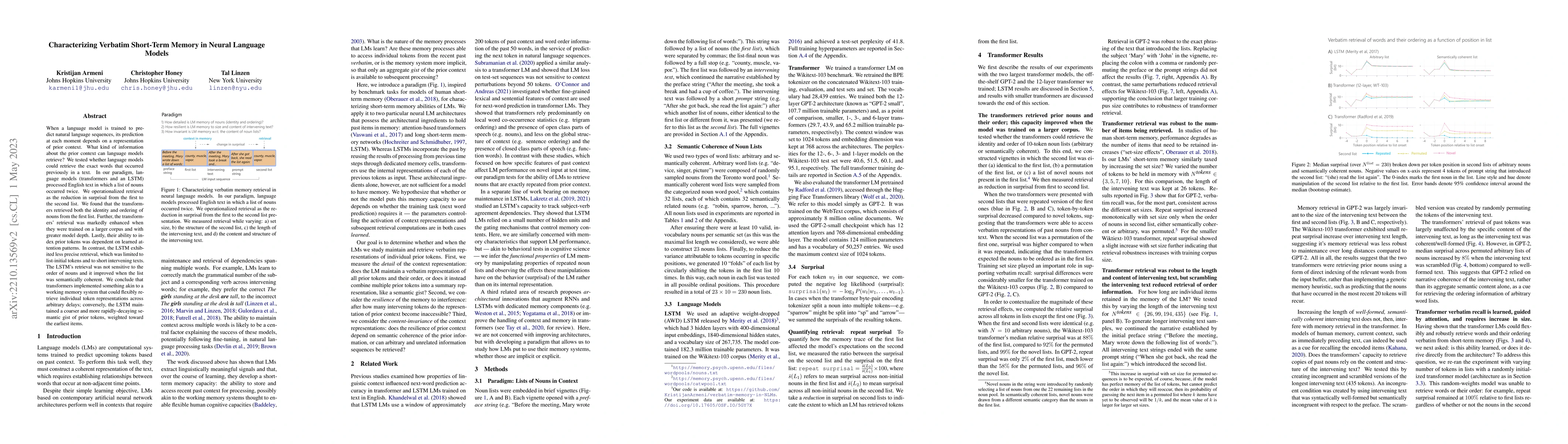Thumbnail for Characterizing Verbatim Short-Term Memory in Neural Language Models