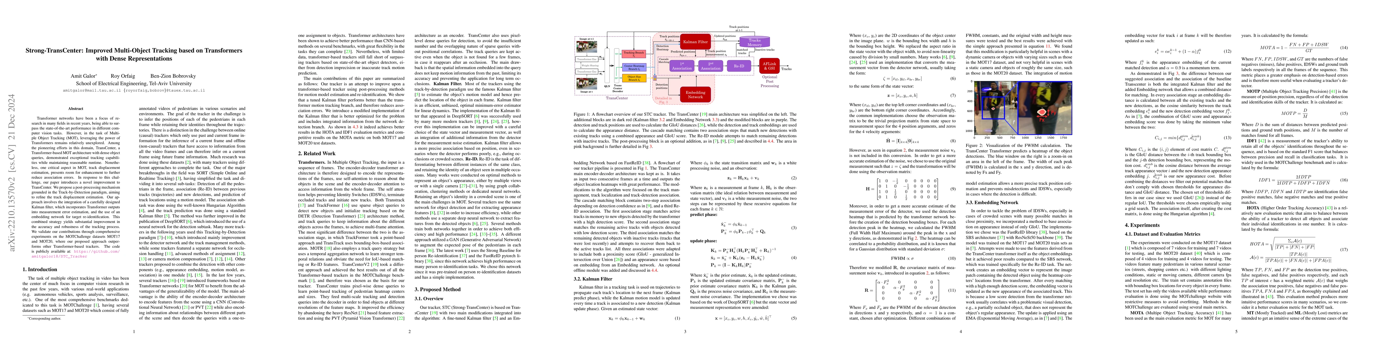 Thumbnail for Strong-TransCenter: Improved Multi-Object Tracking based on Transformers
  with Dense Representations