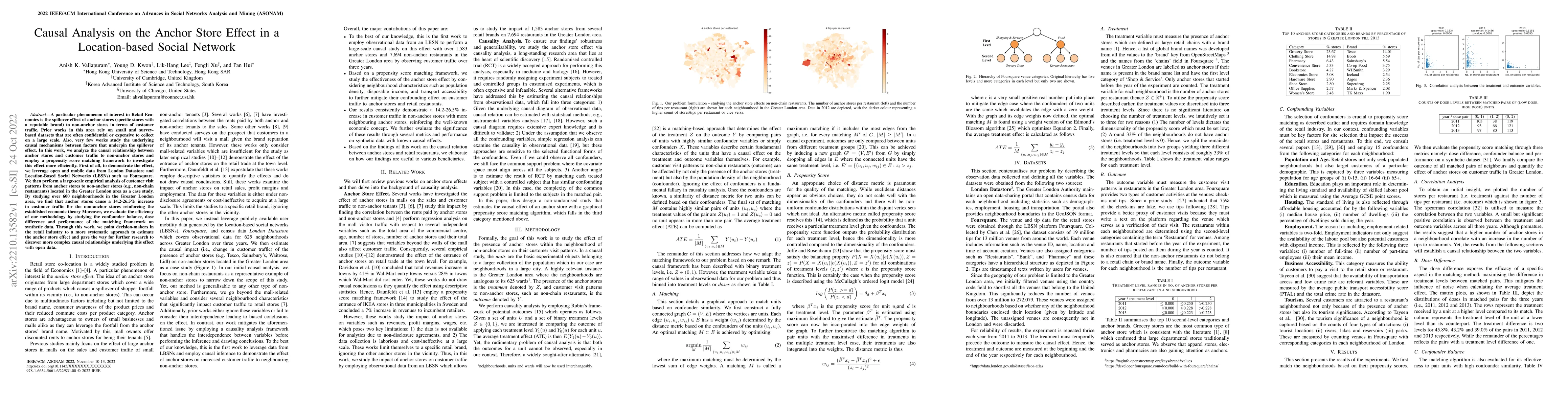 Thumbnail for Causal Analysis on the Anchor Store Effect in a Location-based Social
  Network