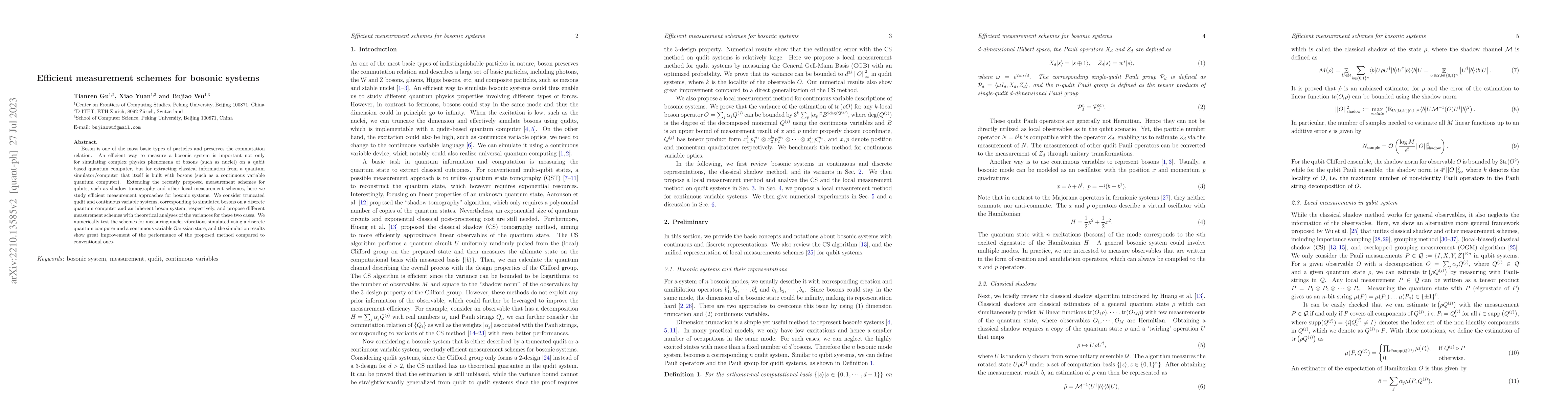 Thumbnail for Efficient measurement schemes for bosonic systems