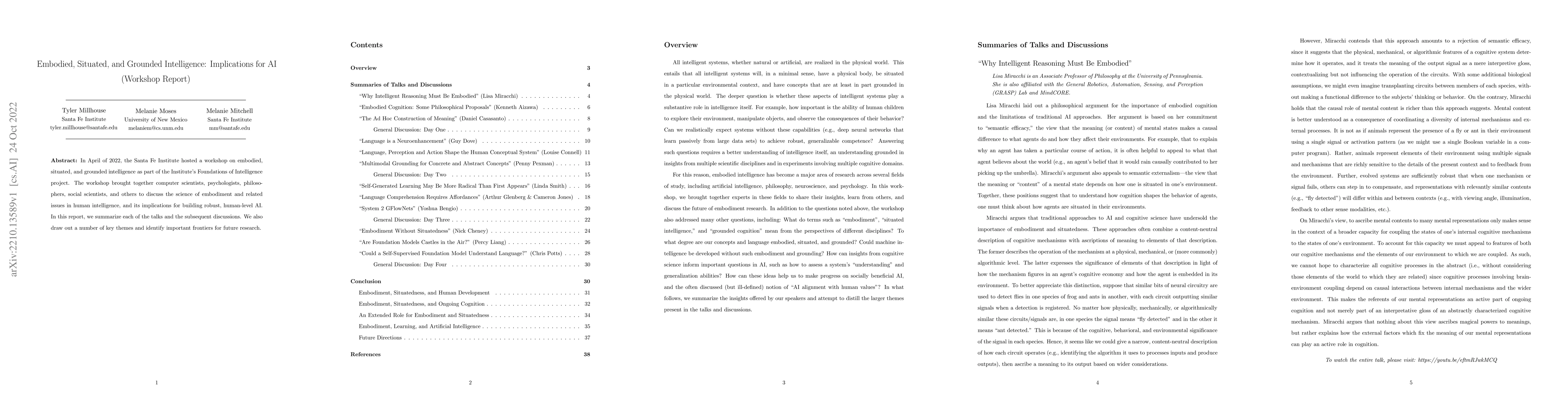Thumbnail for Embodied, Situated, and Grounded Intelligence: Implications for AI