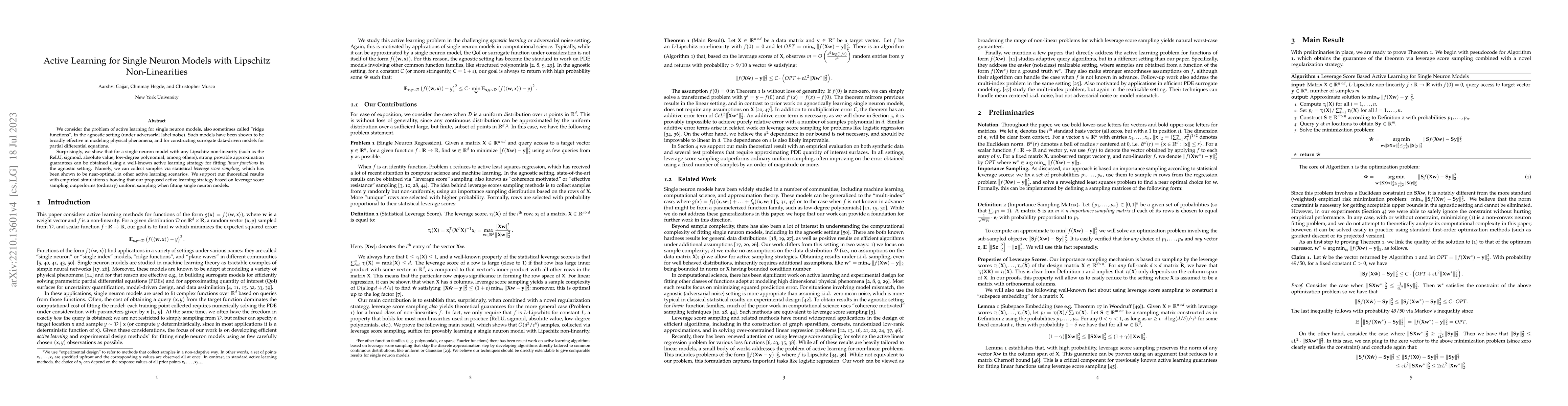 Thumbnail for Active Learning for Single Neuron Models with Lipschitz Non-Linearities