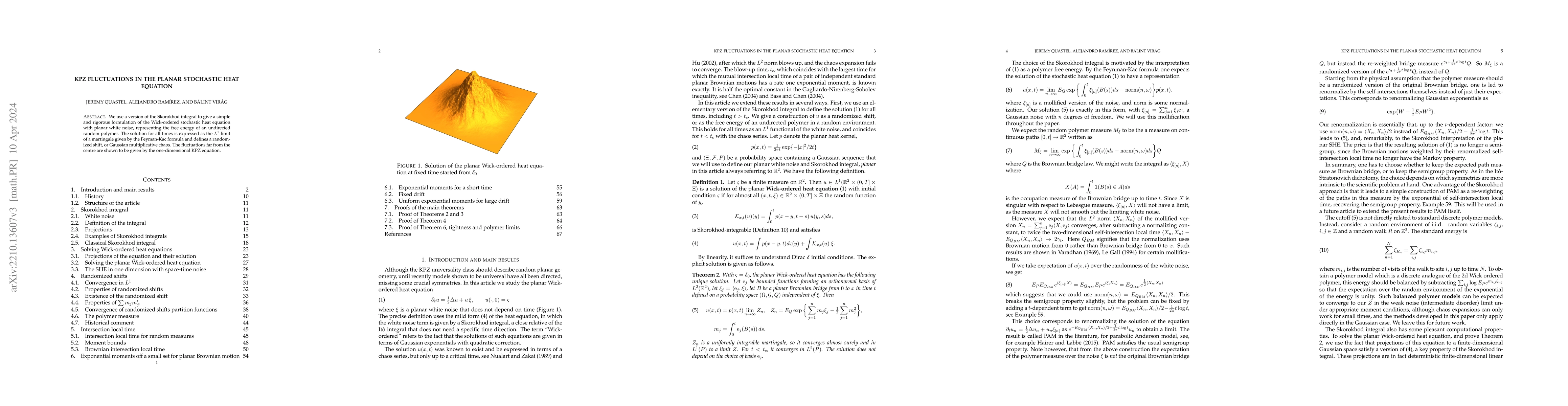 Thumbnail for KPZ fluctuations in the planar stochastic heat equation
