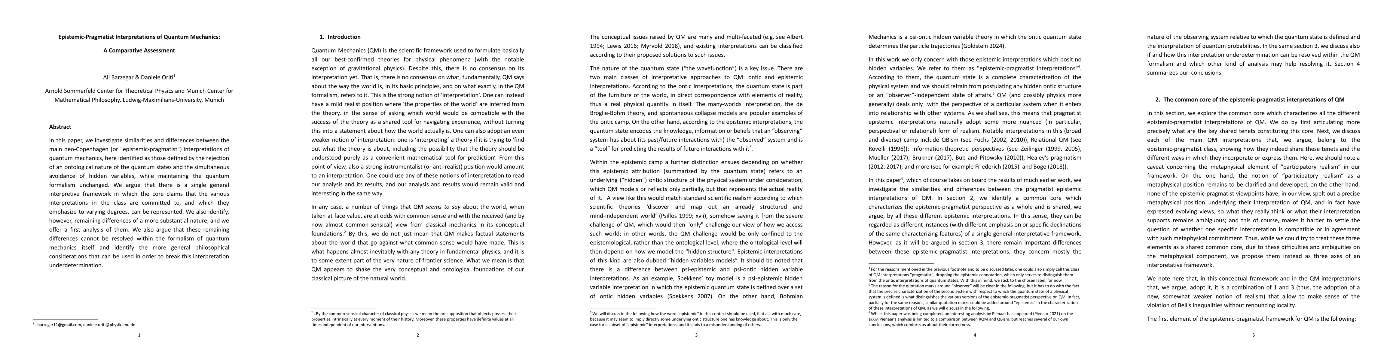Thumbnail for Epistemic-Pragmatist Interpretations of Quantum Mechanics: A Comparative
  Assessment