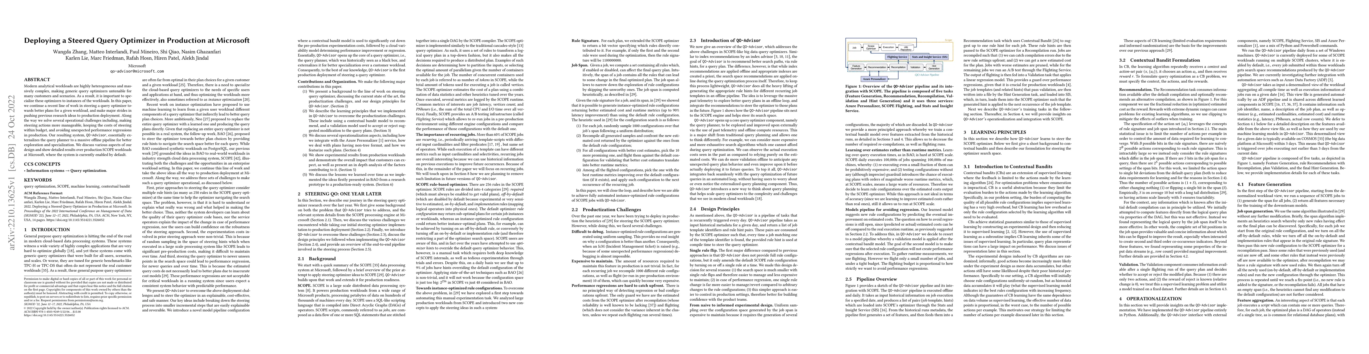 Thumbnail for Deploying a Steered Query Optimizer in Production at Microsoft