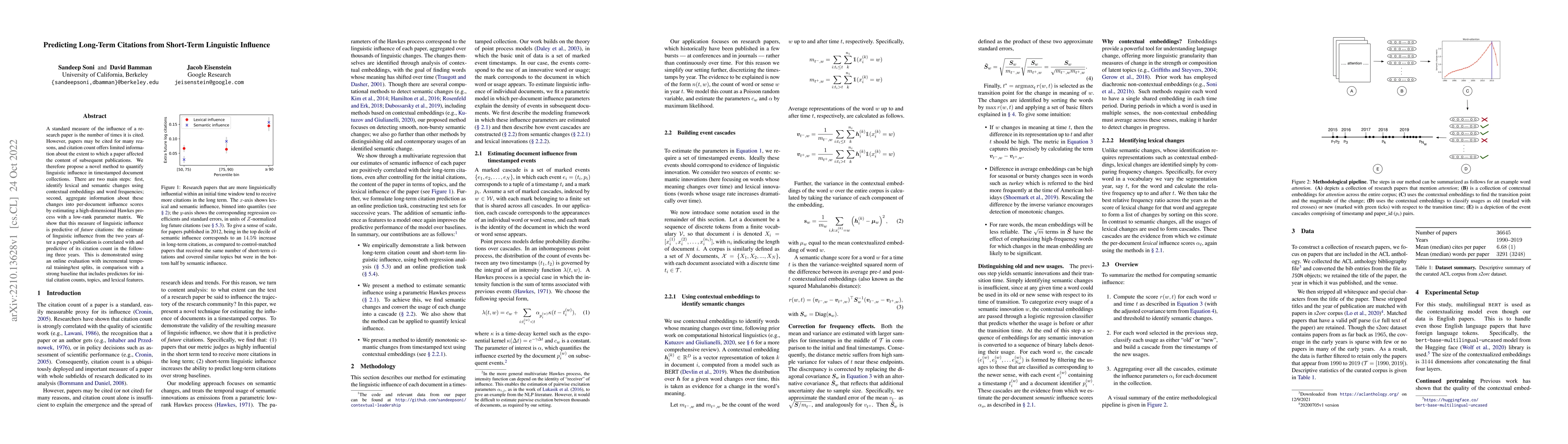 Thumbnail for Predicting Long-Term Citations from Short-Term Linguistic Influence