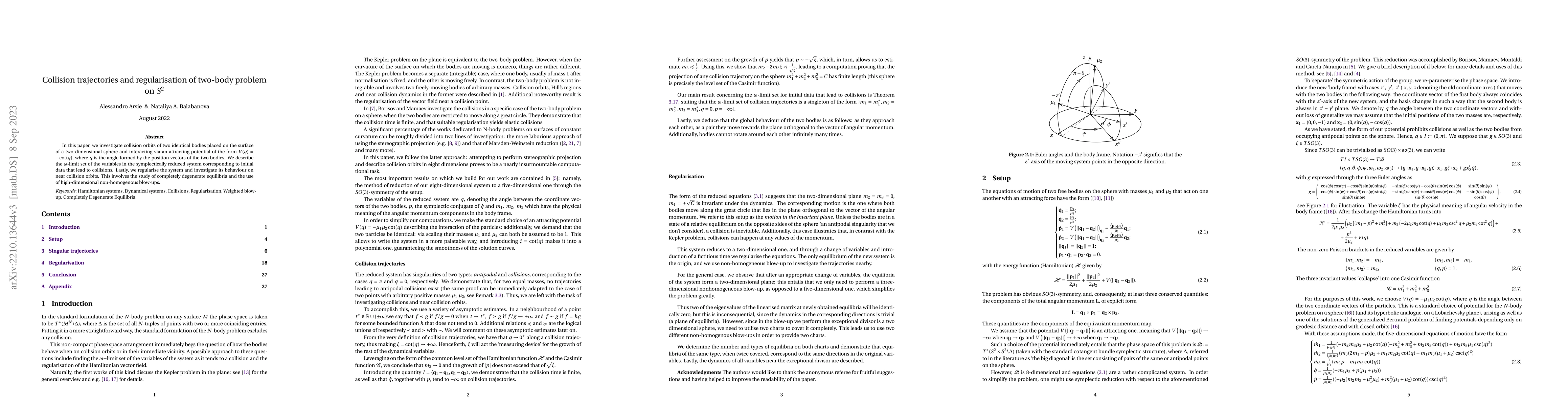 Thumbnail for Collision trajectories and regularisation of two-body problem on $S^2$