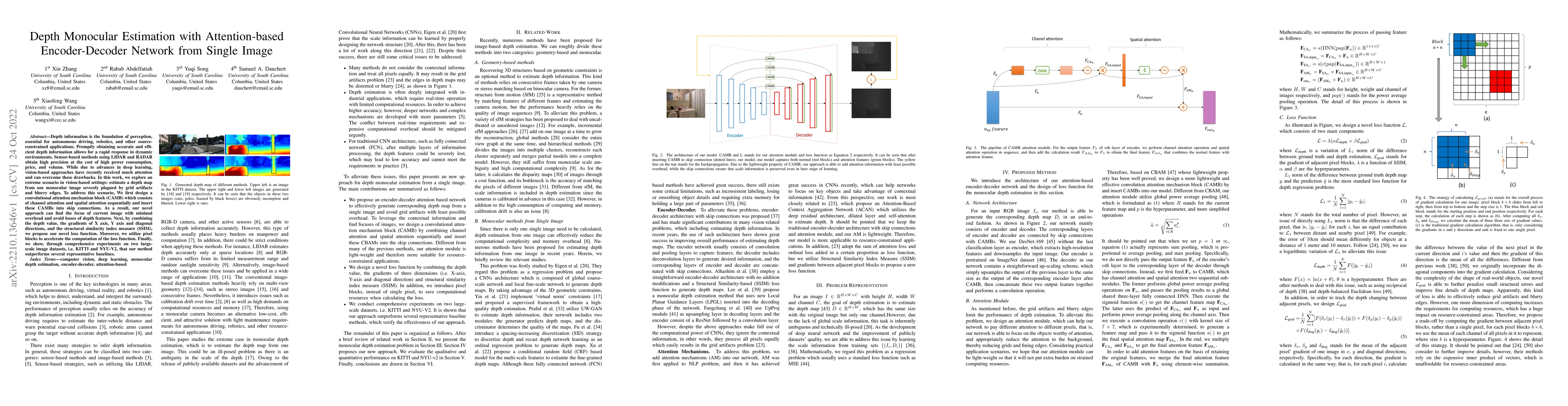 Thumbnail for Depth Monocular Estimation with Attention-based Encoder-Decoder Network
  from Single Image