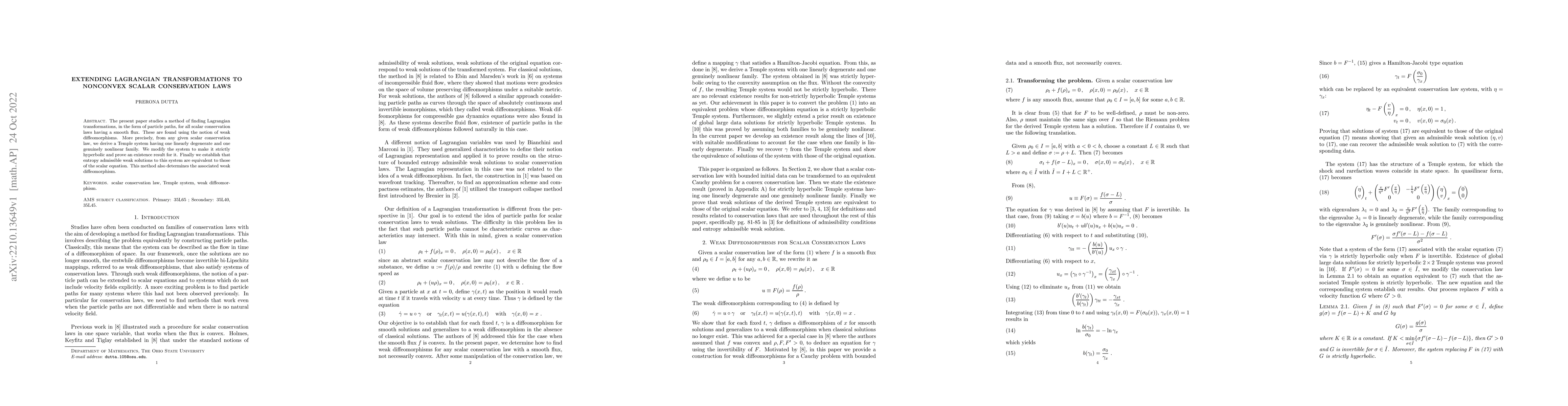 Thumbnail for Extending Lagrangian transformations to nonconvex scalar conservation
  laws