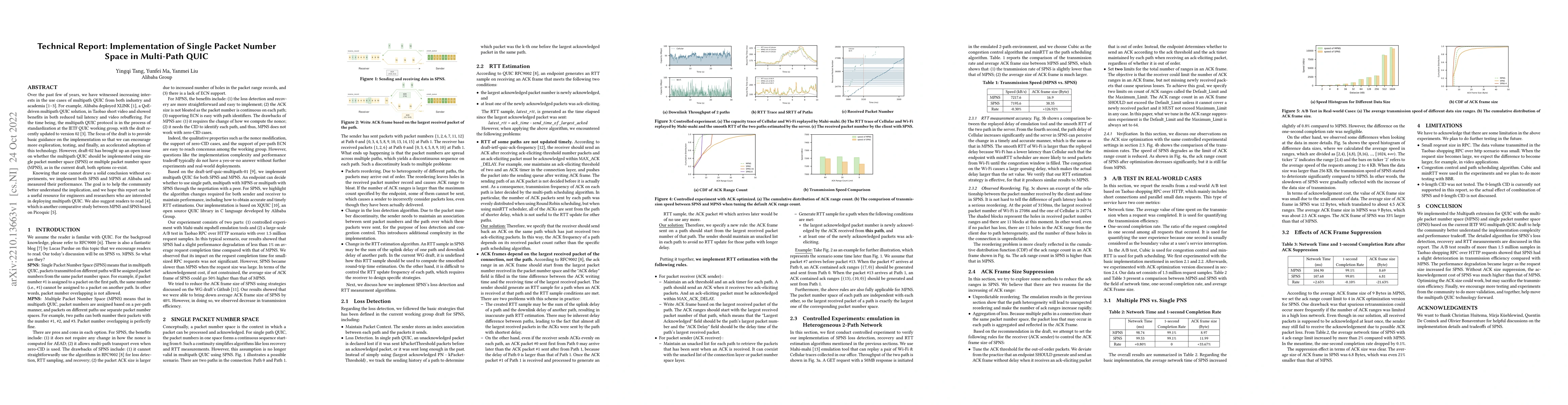 Thumbnail for Technical Report: Implementation of Single Packet Number Space in
  Multi-Path QUIC