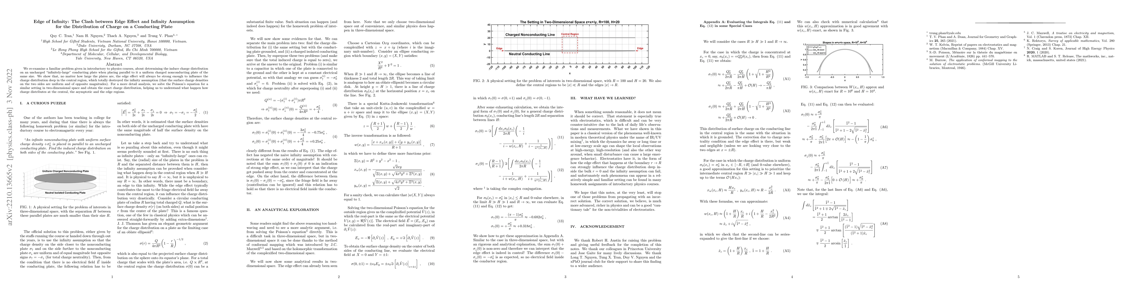 Thumbnail for Edge of Infinity: The Clash between Edge Effect and Infinity Assumption
  for the Distribution of Charge on a Conducting Plate