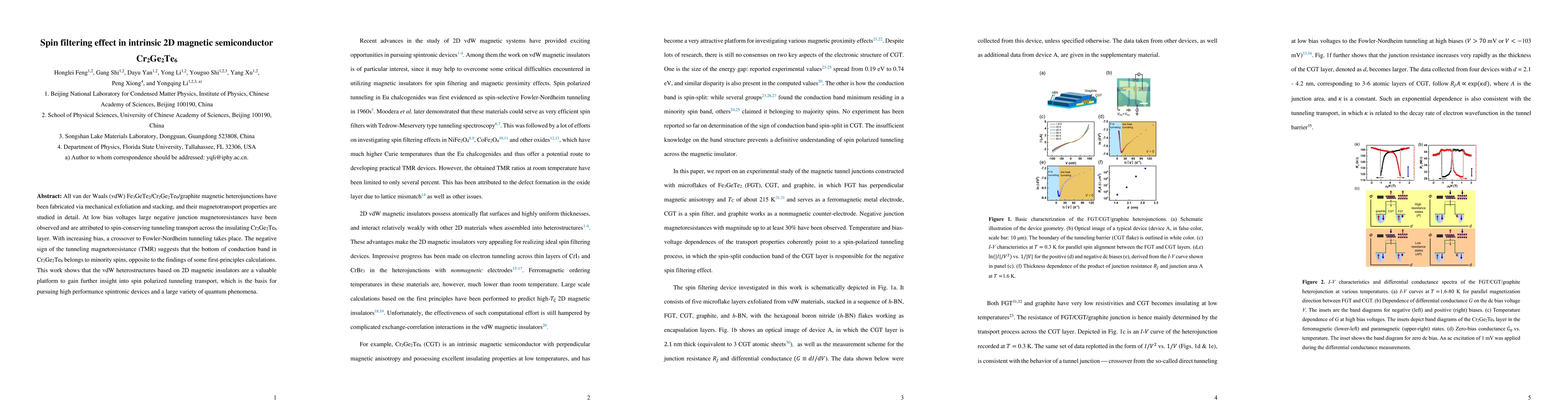 Thumbnail for Spin filtering effect in intrinsic 2D magnetic semiconductor Cr2Ge2Te6