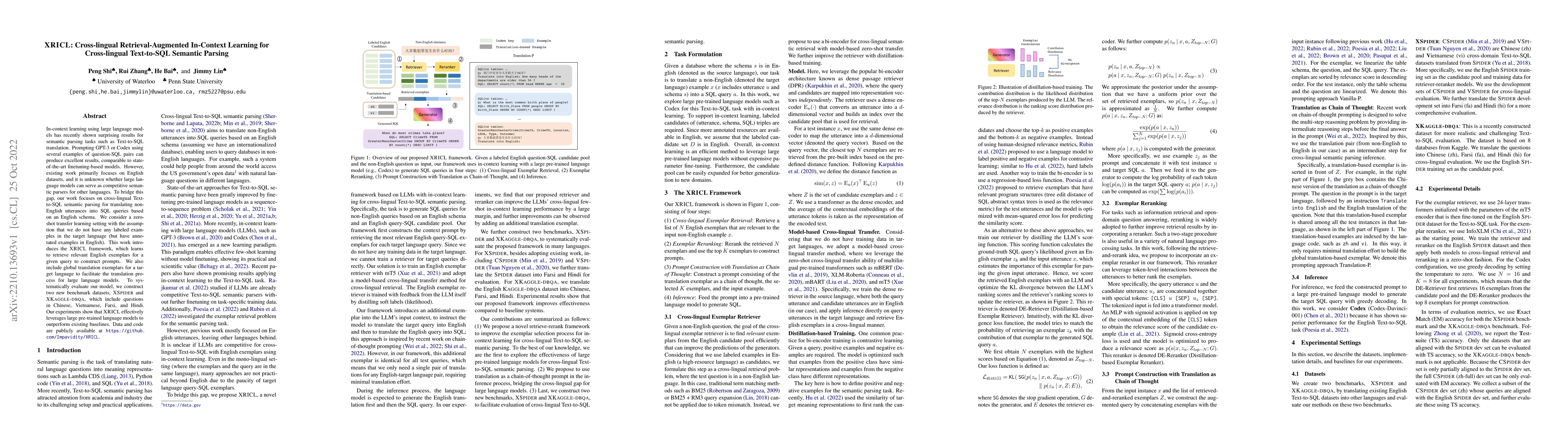 Thumbnail for XRICL: Cross-lingual Retrieval-Augmented In-Context Learning for
  Cross-lingual Text-to-SQL Semantic Parsing
