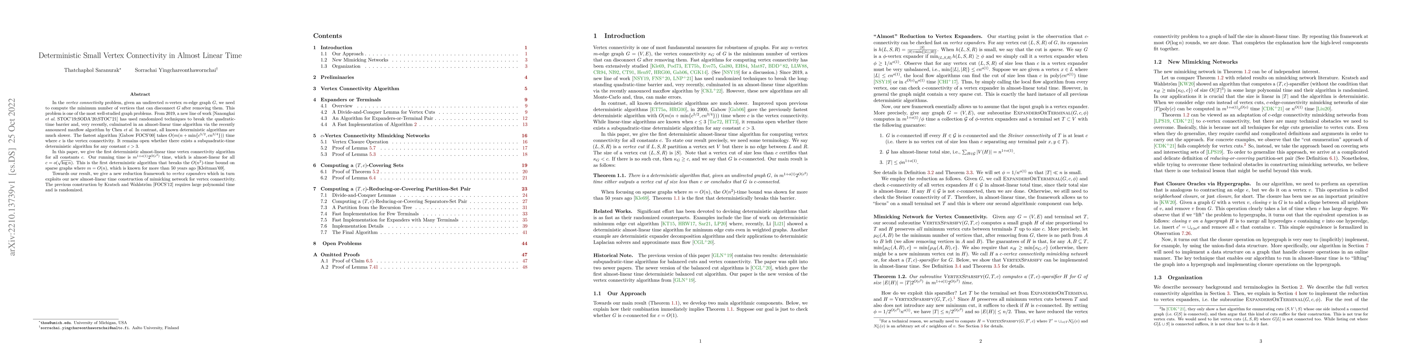 Thumbnail for Deterministic Small Vertex Connectivity in Almost Linear Time