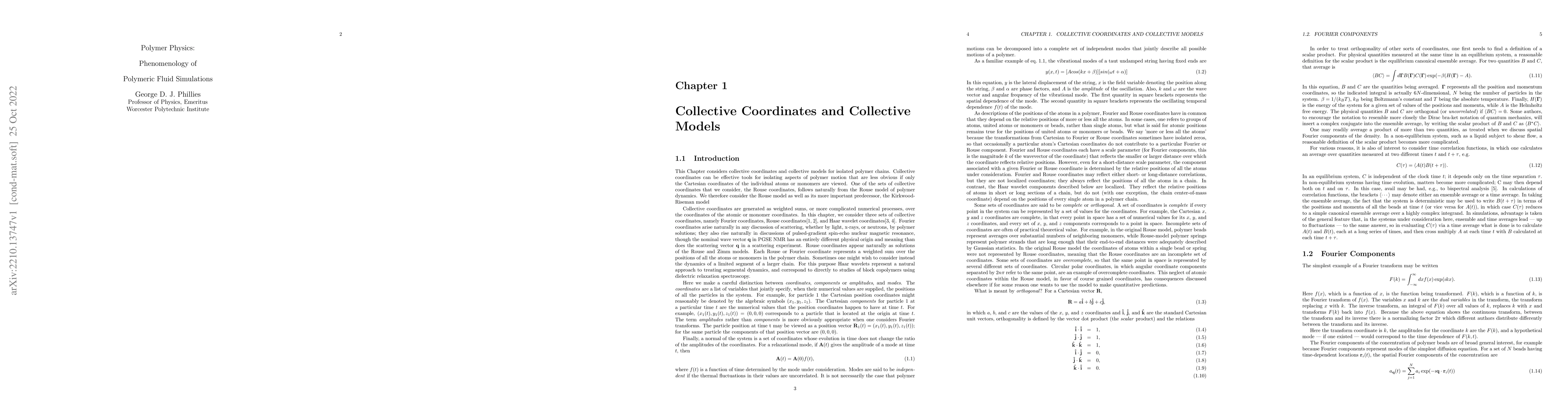 Thumbnail for Polymer Physics: Phenomenology of Polymeric Fluid Simulations --
  Chapter: Collective Coordinates and Collective Models