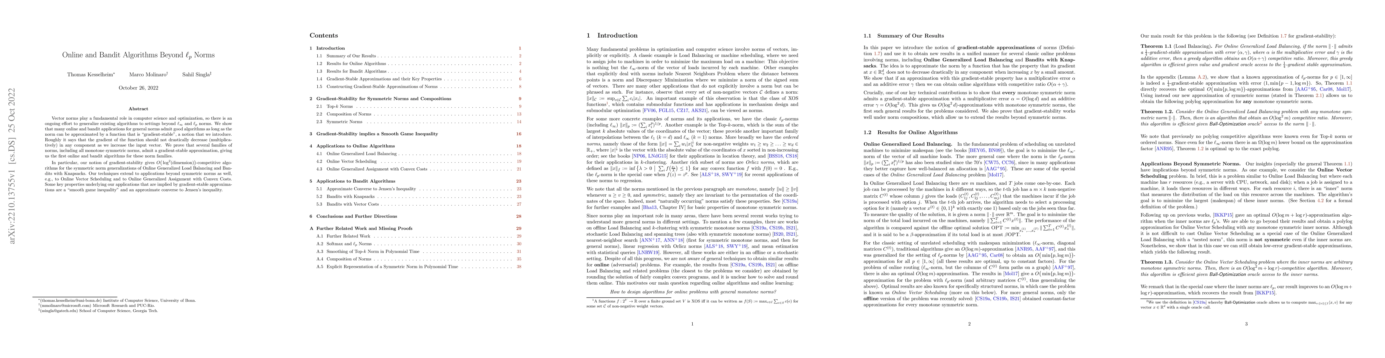 Thumbnail for Online and Bandit Algorithms Beyond $\ell_p$ Norms
