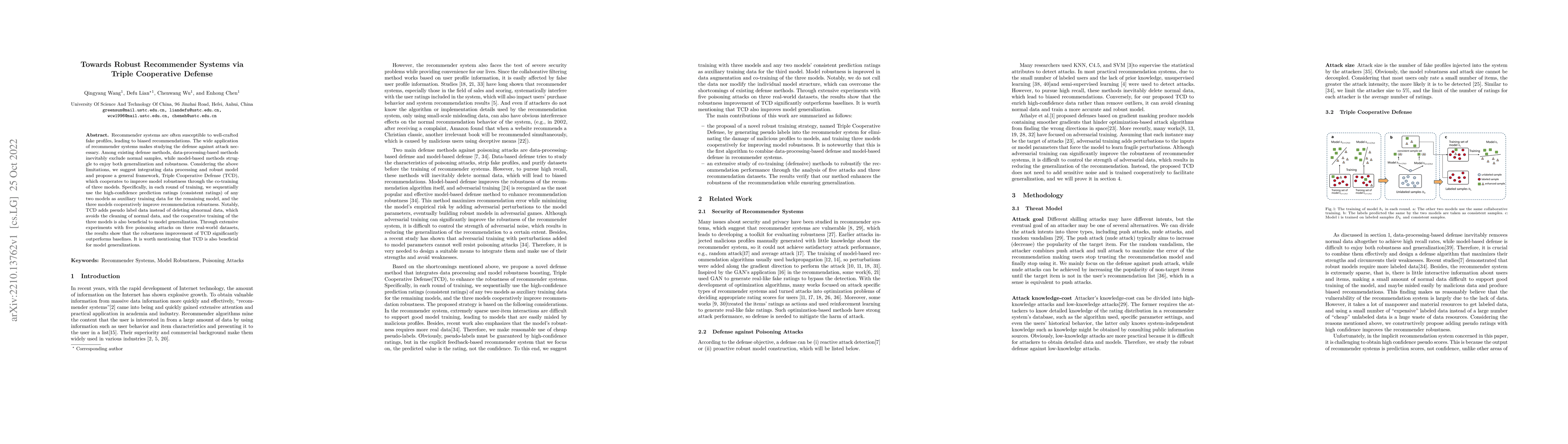 Thumbnail for Towards Robust Recommender Systems via Triple Cooperative Defense