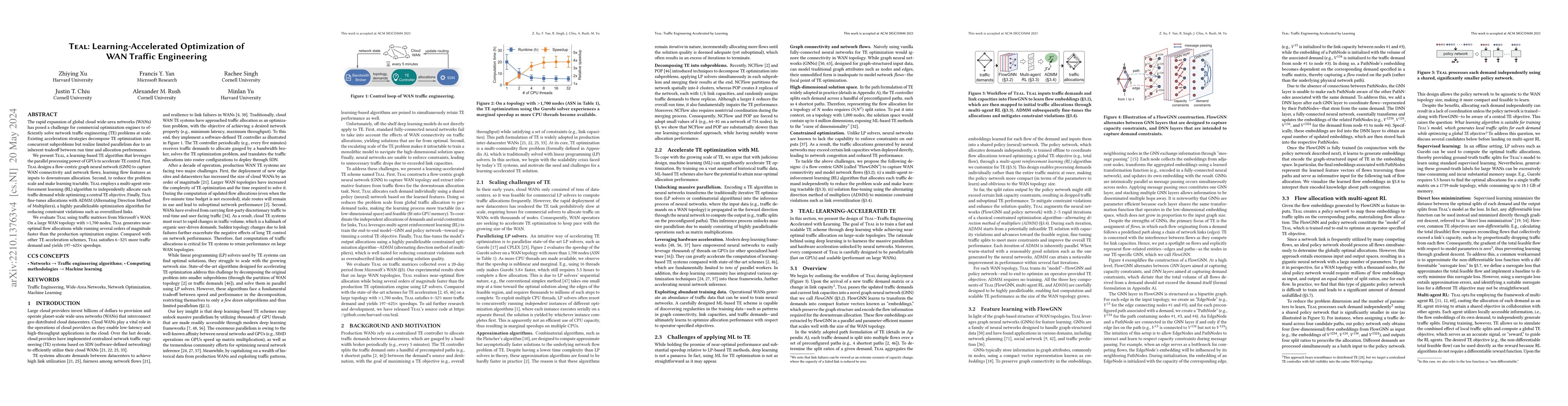 Thumbnail for Teal: Learning-Accelerated Optimization of WAN Traffic Engineering