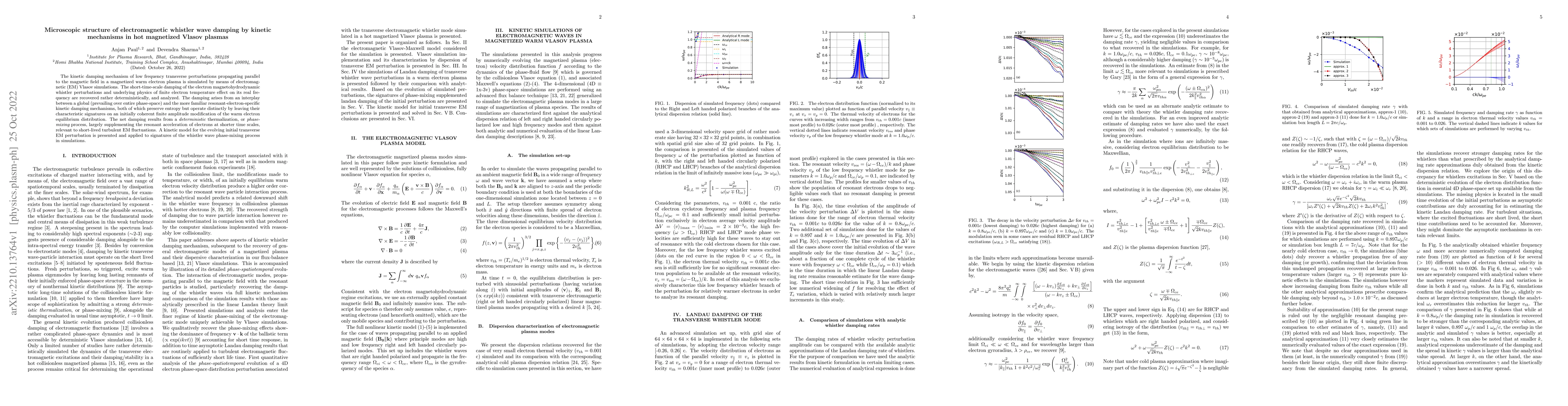 Thumbnail for Microscopic structure of electromagnetic whistler wave damping by
  kinetic mechanisms in hot magnetized Vlasov plasmas