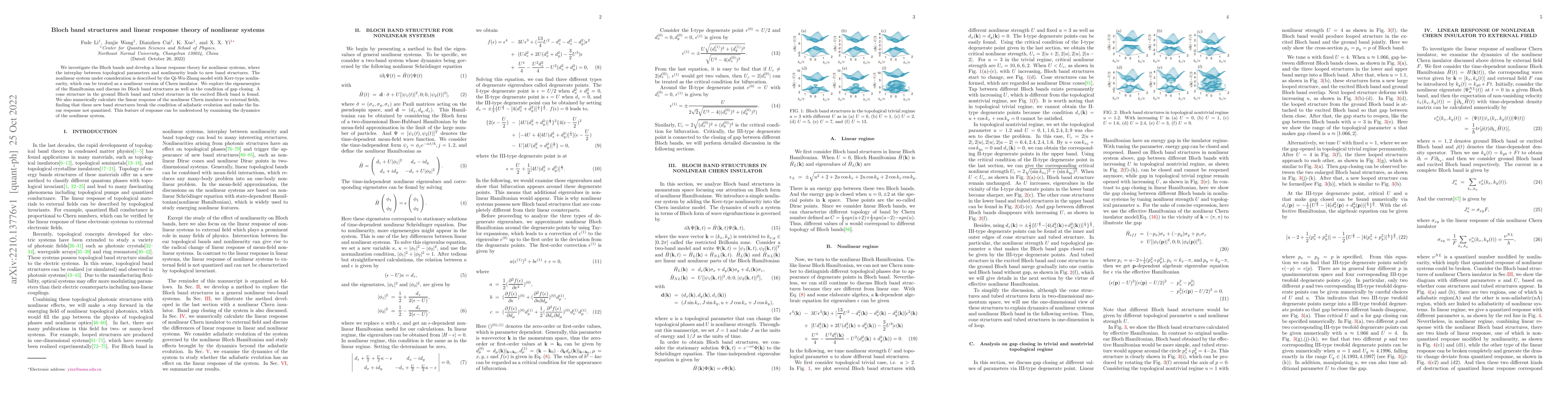 Thumbnail for Bloch band structures and linear response theory of nonlinear systems