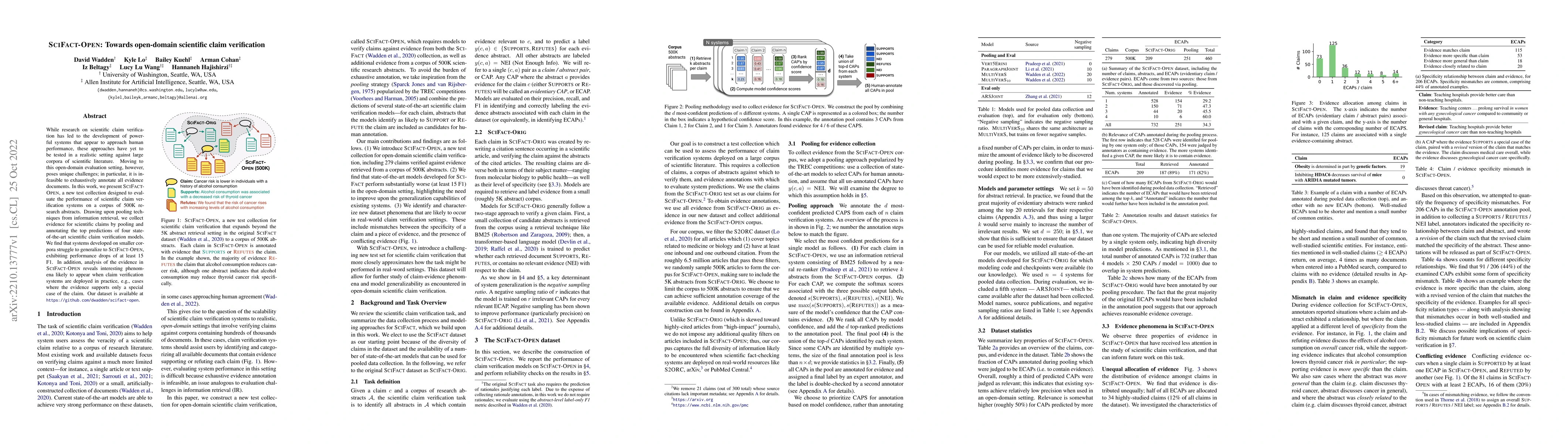 Thumbnail for SciFact-Open: Towards open-domain scientific claim verification