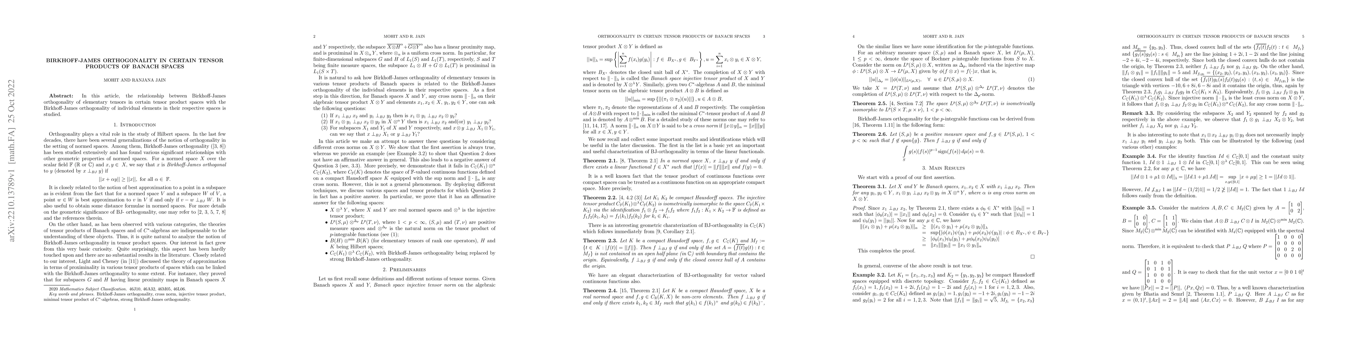 Thumbnail for Birkhoff-James orthogonality in certain tensor products of Banach spaces