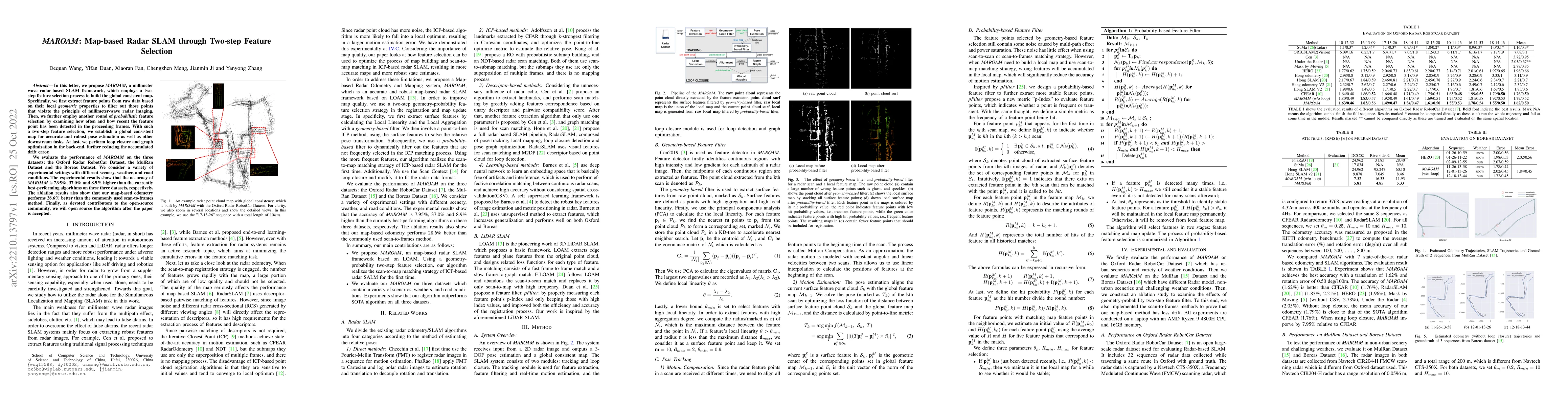 Thumbnail for MAROAM: Map-based Radar SLAM through Two-step Feature Selection