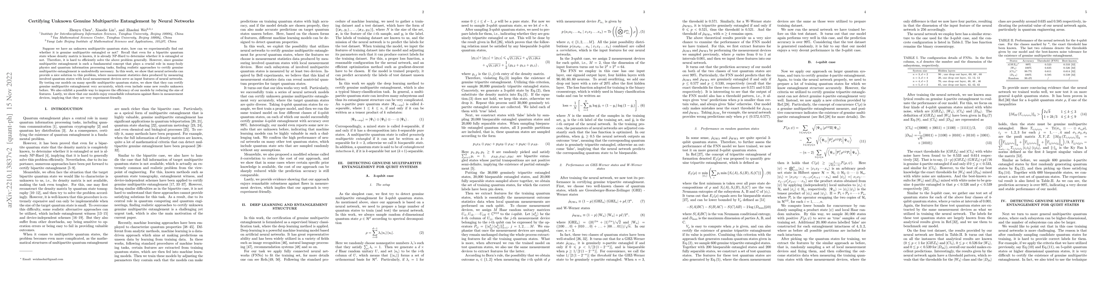 Thumbnail for Certifying Unknown Genuine Multipartite Entanglement by Neural Networks