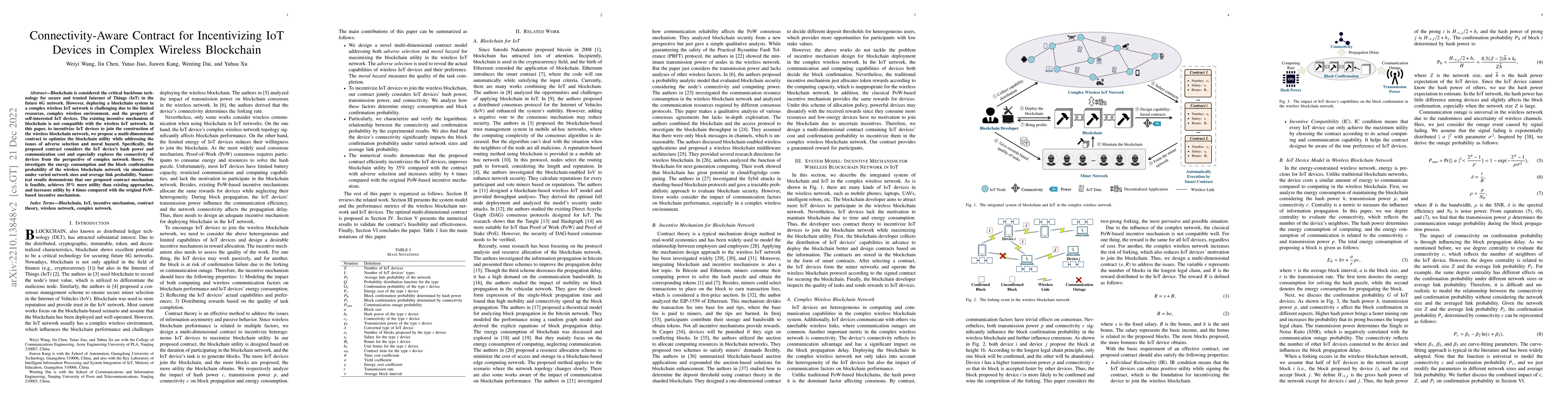 Thumbnail for Connectivity-Aware Contract for Incentivizing IoT Devices in Complex
  Wireless Blockchain