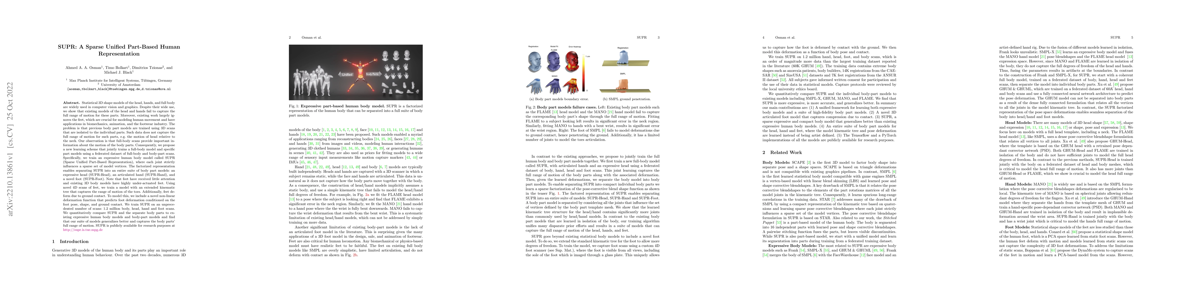 Thumbnail for SUPR: A Sparse Unified Part-Based Human Representation