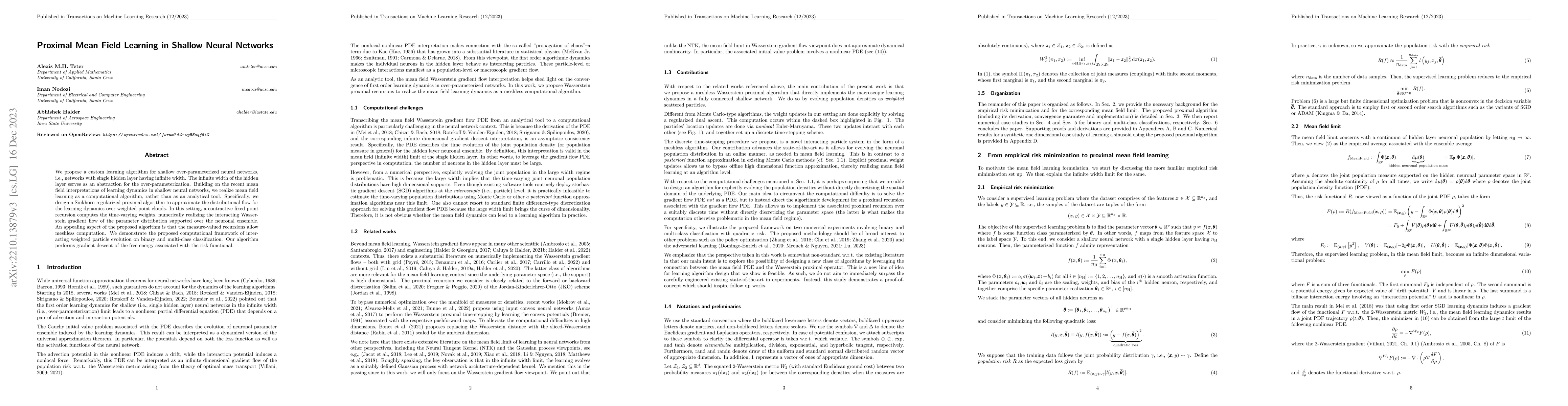 Thumbnail for Proximal Mean Field Learning in Shallow Neural Networks