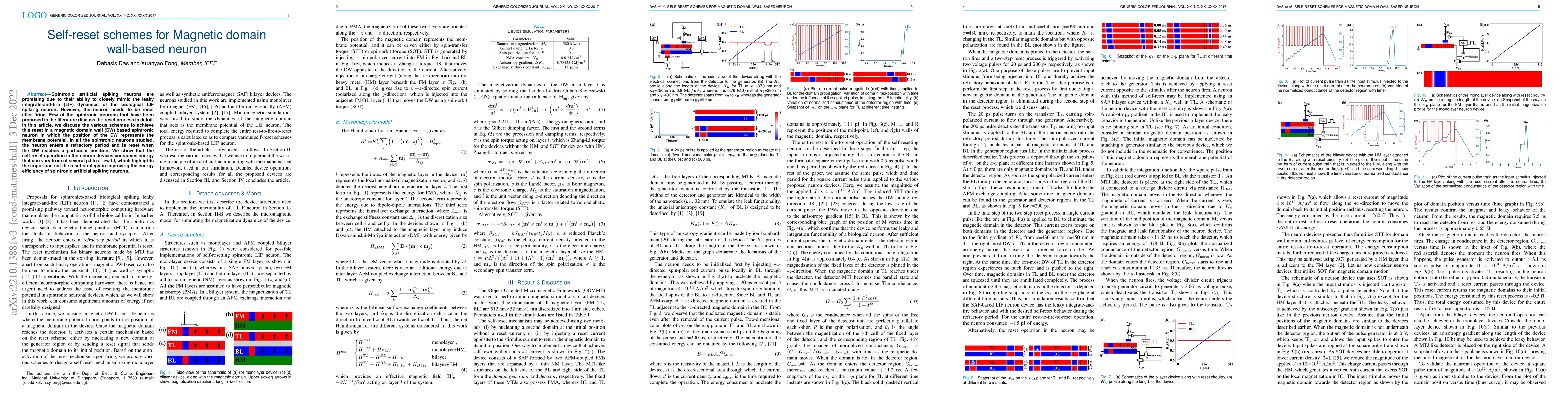 Thumbnail for Self-reset schemes for Magnetic domain wall-based neuron