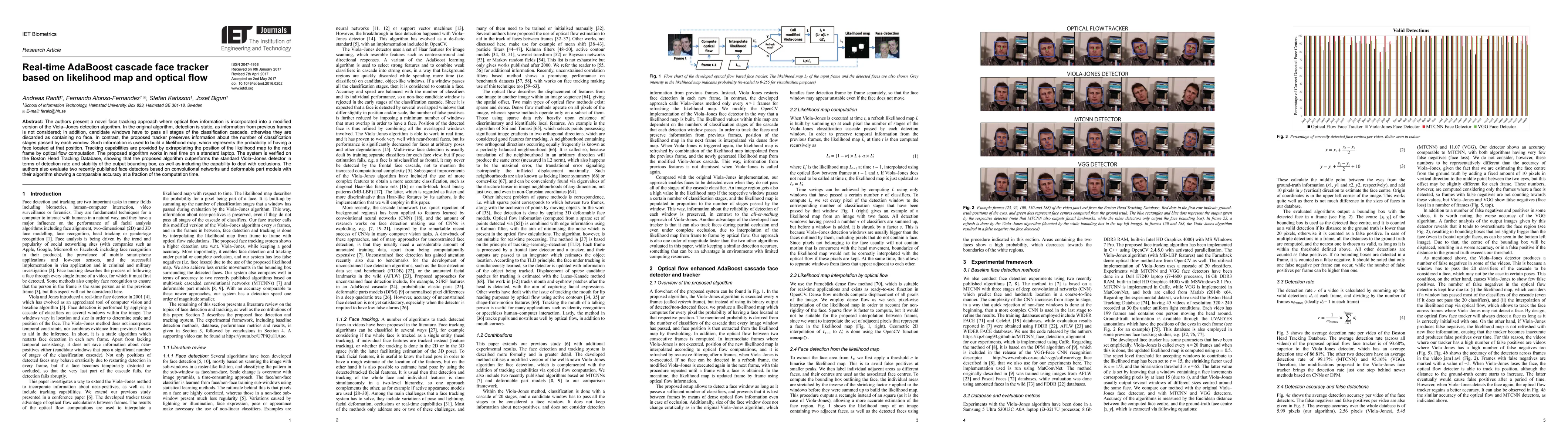Thumbnail for Real-time AdaBoost cascade face tracker based on likelihood map and
  optical flow
