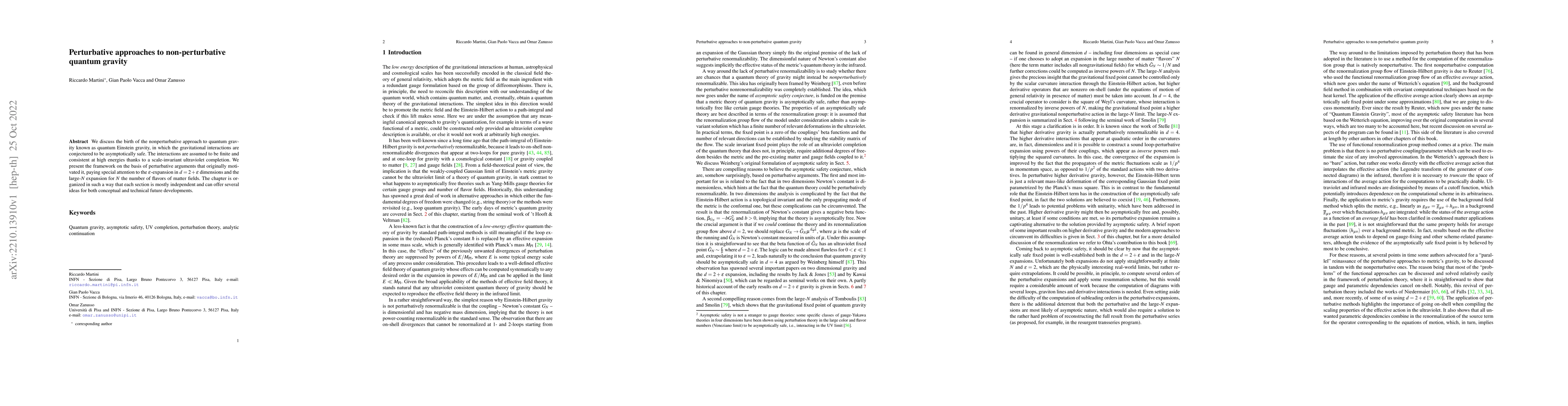Thumbnail for Perturbative approaches to non-perturbative quantum gravity